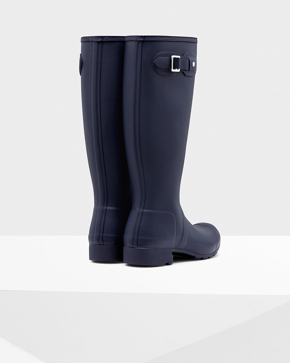 Hunter Original Tour Foldable Tall Rain Boots - Shop Online Womens Navy - QULFOS218